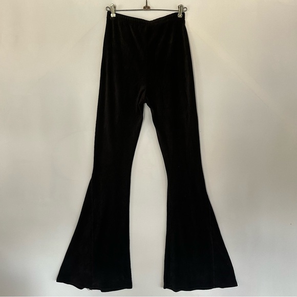 L.I.A. Black Corduroy Inspired Stretch Pull-on Flare Pants Women’s Size Large - Picture 2 of 8